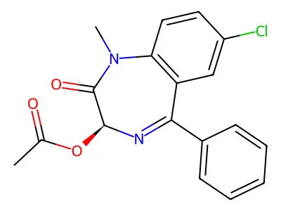 Temazepam acetate, (S)- structure