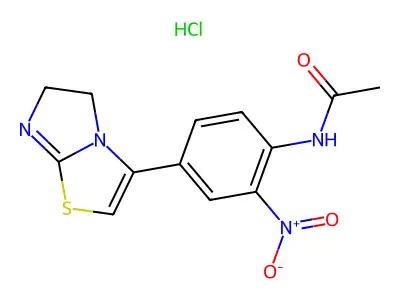 Acetamide, (4-(5,6-dihydroimidazo(2,1-b)thiazol-3-yl)-2-nitrophenyl)-, monohydrochloride structure