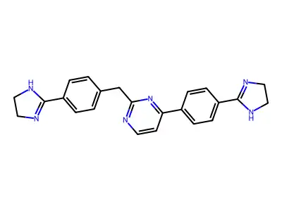 4-(4-(4,5-Dihydro-1H-imidazol-2-yl)phenyl)-2-((4-(4,5-dihydro-1H-imidazol-2-yl)phenyl)methyl)pyrimidine structure