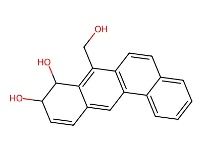 7-Hydroxymethylbenz(a)anthracene-8,9-dihydrodiol structure