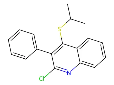 Quinoline, 2-chloro-4-[(1-methylethyl)thio]-3-phenyl- structure