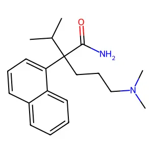 5-(Dimethylamino)-2-(naphthalen-1-yl)-2-(propan-2-yl)pentanimidic acid structure