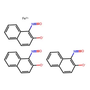 Iron, tris(1-nitroso-2-naphthalenolato-O,O')- structure