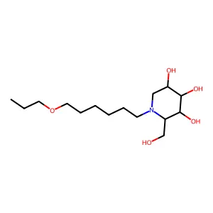 N-(7-Oxadecyl)deoxynojirimycin structure