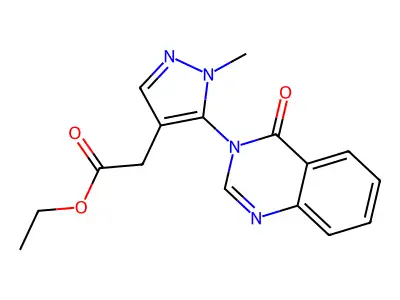 1H-Pyrazole-4-acetic acid, 1-methyl-5-(4-oxo-3(4H)-quinazolinyl)-, ethyl ester structure