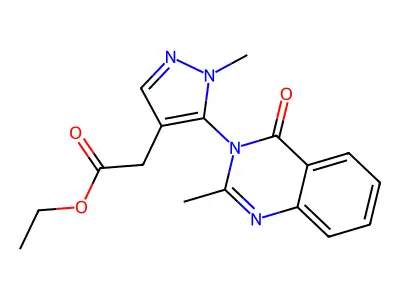 1H-Pyrazole-4-acetic acid, 1-methyl-5-(2-methyl-4-oxo-3(4H)-quinazolinyl)-, ethyl ester structure