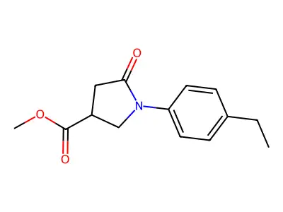 Methyl 1-(4-ethylphenyl)-5-oxo-3-pyrrolidinecarboxylate structure