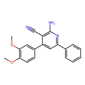 2-Amino-4-(3,4-dimethoxyphenyl)-6-phenylnicotinonitrile structure