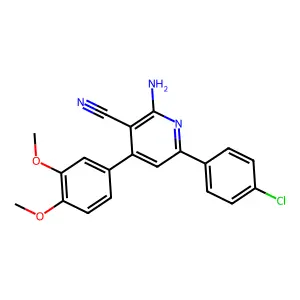 2-Amino-6-(4-chlorophenyl)-4-(3,4-dimethoxyphenyl)nicotinonitrile structure