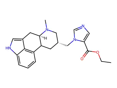 Ethyl 1-(((8-beta)-6-methylergolin-8-yl)methyl)-1H-imidazole-5-carboxylate structure