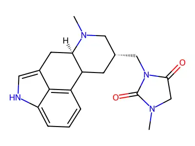 2,4-Imidazolidinedione, 1-methyl-3-(((8-beta)-6-methylergolin-8-yl)methyl)- structure