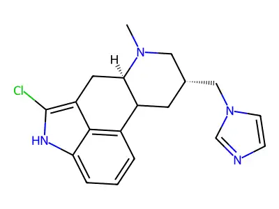 Ergoline, 2-chloro-8-(1H-imidazol-1-ylmethyl)-6-methyl-, (8-beta)- structure