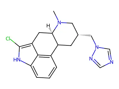 Ergoline, 2-chloro-6-methyl-8-(1H-1,2,4-triazol-1-ylmethyl)-, (8-beta)- structure