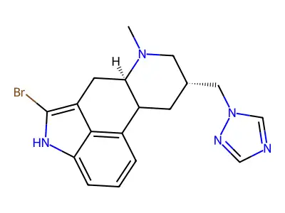 Ergoline, 2-bromo-6-methyl-8-(1H-1,2,4-triazol-1-ylmethyl)-, (8-beta)- structure