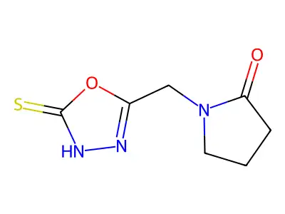 1-((5-Sulfanyl-1,3,4-oxadiazol-2-yl)methyl)pyrrolidin-2-one structure