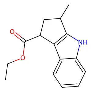 Ethyl 3-methyl-1,2,3,4-tetrahydrocyclopenta[b]indole-1-carboxylate structure