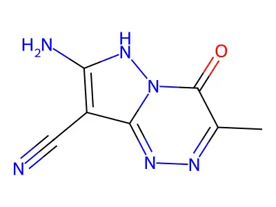 7-amino-3-methyl-4-oxo-6H-pyrazolo[5,1-c][1,2,4]triazine-8-carbonitrile structure