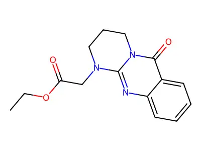 2H-Pyrimido(2,1-b)quinazoline-1(6H)-acetic acid, 3,4-dihydro-6-oxo-, ethyl ester structure