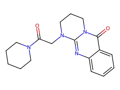 Piperidine, 1-((3,4-dihydro-6-oxo-2H-pyrimido(2,1-b)quinazolin-1(6H)-yl)acetyl)- structure