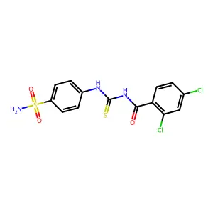 2,4-dichloro-N-[(4-sulfamoylphenyl)carbamothioyl]benzamide structure