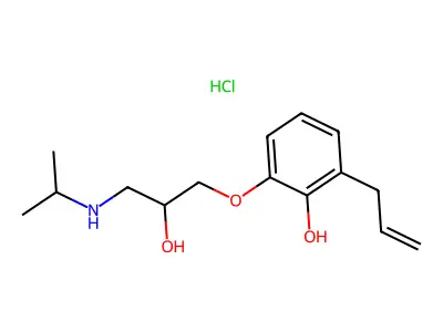 6-Allyl-2-(2-hydroxy-3-((1-methylethyl)amino)propoxy)phenol hydrochloride structure