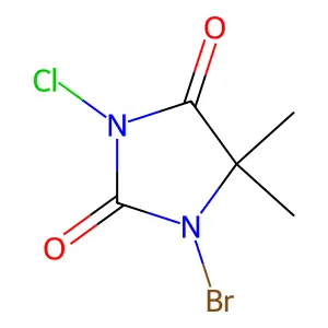 1-Bromo-3-chloro-5,5-dimethylhydantoin structure