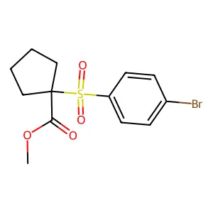 Cyclopentanecarboxylic acid, 1-((4-bromophenyl)sulfonyl)-, methyl ester structure