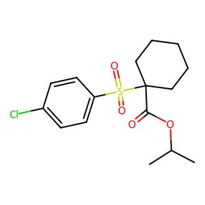 Cyclohexanecarboxylic acid, 1-((4-chlorophenyl)sulfonyl)-, 1-methylethyl ester structure