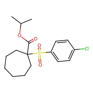 Cycloheptanecarboxylic acid, 1-((4-chlorophenyl)sulfonyl)-, 1-methylethyl ester structure