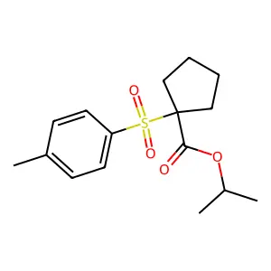 Cyclopentanecarboxylic acid, 1-((4-methylphenyl)sulfonyl)-, 1-methylethyl ester structure