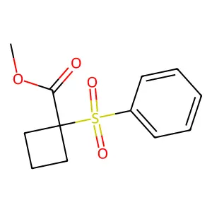 Cyclobutanecarboxylic acid, 1-(phenylsulfonyl)-, methyl ester structure