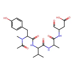 Ac-(NMe)Tyr-Val-Ala-Asp-CHO structure
