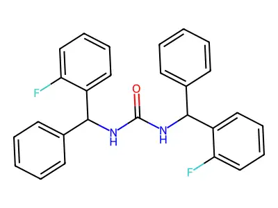 Urea, N,N'-bis((2-fluorophenyl)phenylmethyl)- structure