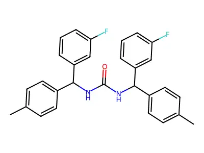 Urea, N,N'-bis((3-fluorophenyl)(4-methylphenyl)methyl)- structure