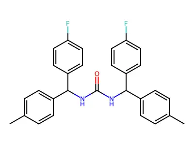 Urea, N,N'-bis((4-fluorophenyl)(4-methylphenyl)methyl)- structure