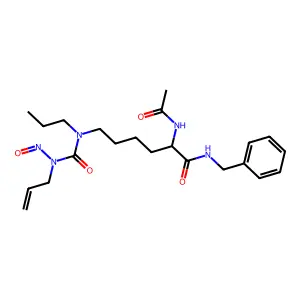 (2S)-2-acetamido-6-[[allyl(nitroso)carbamoyl]-propyl-amino]-N-benzyl-hexanamide structure
