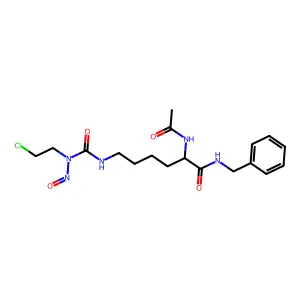 (2S)-2-acetamido-N-benzyl-6-[[2-chloroethyl(nitroso)carbamoyl]amino]hexanamide structure