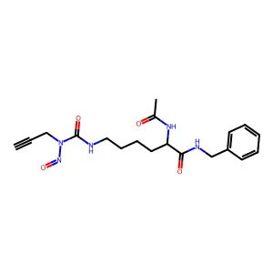 (2S)-2-acetamido-N-benzyl-6-[[nitroso(prop-2-ynyl)carbamoyl]amino]hexanamide structure