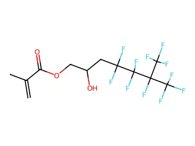 4,4,5,5,6,7,7,7-Octafluoro-2-hydroxy-6-(trifluoromethyl)heptyl methacrylate structure