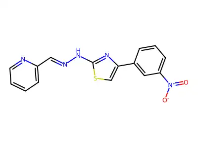 2-Pyridinecarbaldehyde (4-{3-nitrophenyl}-1,3-thiazol-2-yl)hydrazone structure