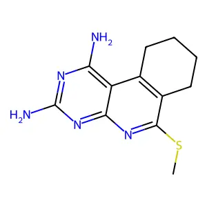 Pyrimido(4,5-c)isoquinoline-1,3-diamine, 7,8,9,10-tetrahydro-6-(methylthio)- structure