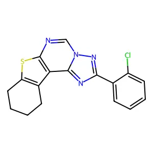 2-(2-chlorophenyl)-8,9,10,11-tetrahydro[1]benzothieno[3,2-e][1,2,4]triazolo[1,5-c]pyrimidine structure