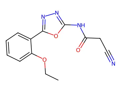 Acetamide, 2-cyano-N-(5-(2-ethoxyphenyl)-1,3,4-oxadiazol-2-yl)- structure