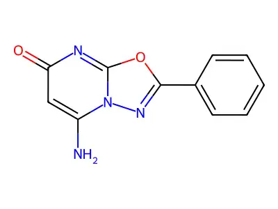 7H-1,3,4-Oxadiazolo(3,2-a)pyrimidin-7-one, 5-amino-2-phenyl- structure