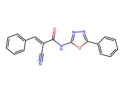 2-Propenamide, 2-cyano-3-phenyl-N-(5-phenyl-1,3,4-oxadiazol-2-yl)- structure