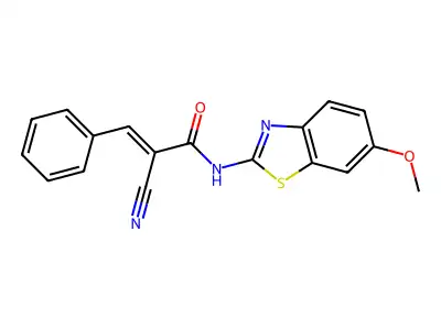2-Propenamide, 2-cyano-N-(6-methoxy-2-benzothiazolyl)-3-phenyl- structure