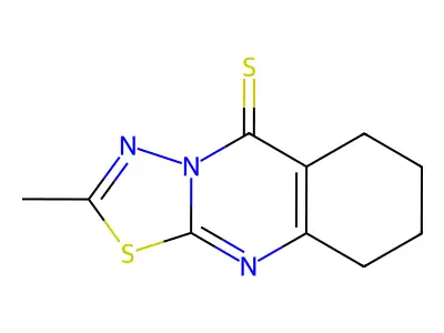 5H-1,3,4-Thiadiazolo(2,3-b)quinazoline-5-thione, 6,7,8,9-tetrahydro-2-methyl- structure