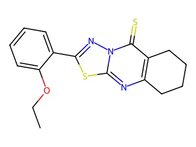 5H-1,3,4-Thiadiazolo(2,3-b)quinazoline-5-thione, 6,7,8,9-tetrahydro-2-(2-ethoxyphenyl)- structure