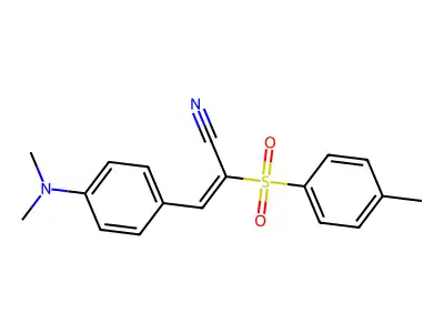 (E)-3-[4-(dimethylamino)phenyl]-2-[(4-methylphenyl)sulfonyl]-2-propenenitrile structure