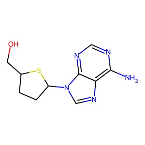 [(2R,5S)-5-(6-aminopurin-9-yl)tetrahydrothiophen-2-yl]methanol structure